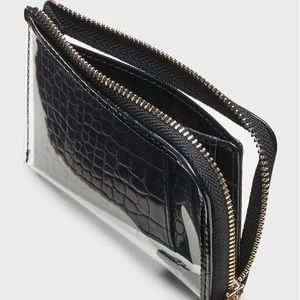 Clear Vegan Croc Embossed Card Case